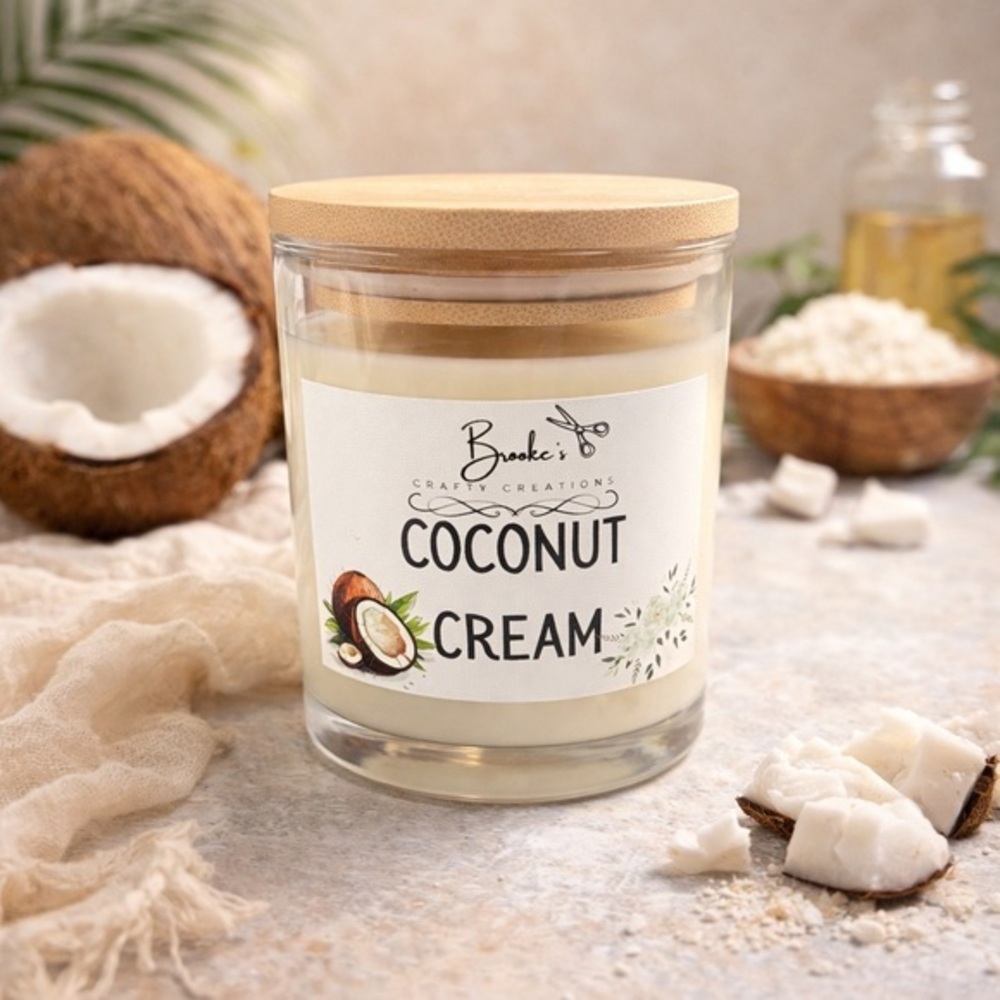 Coconut Cream Soy Candle | 10oz Hand-Poured | Sweet Creamy Coconut Scent
